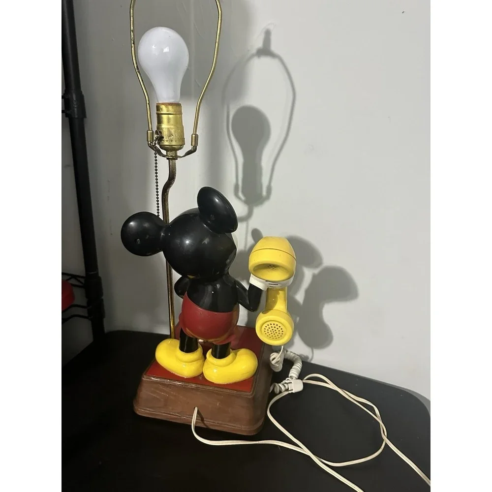 Vintage Disney Mickey Mouse Phone Lamp Phone & Lamp Works As Should